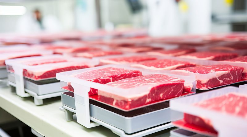 Image of some artificial meats on a laboratory production line to support bioengineered food article