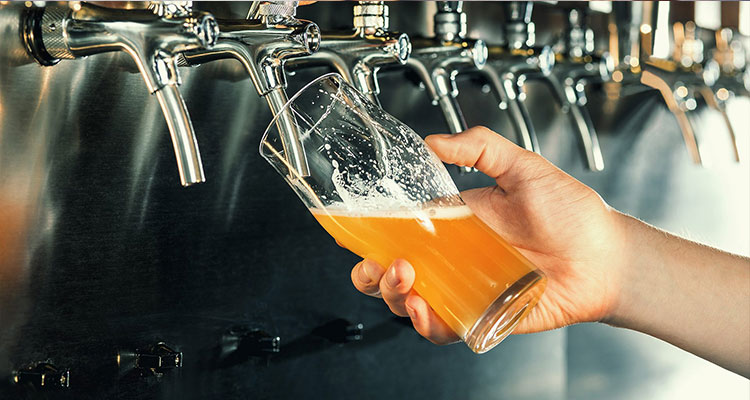 Pint of beer being poured