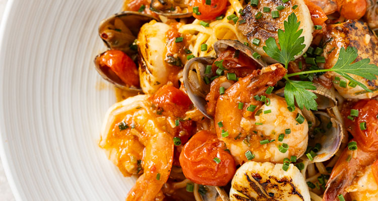 seafood pasta dish