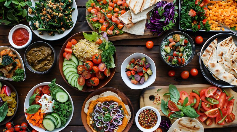 Plant-based food products displayed in a grocery store, highlighting global market growth trends and sustainable innovation