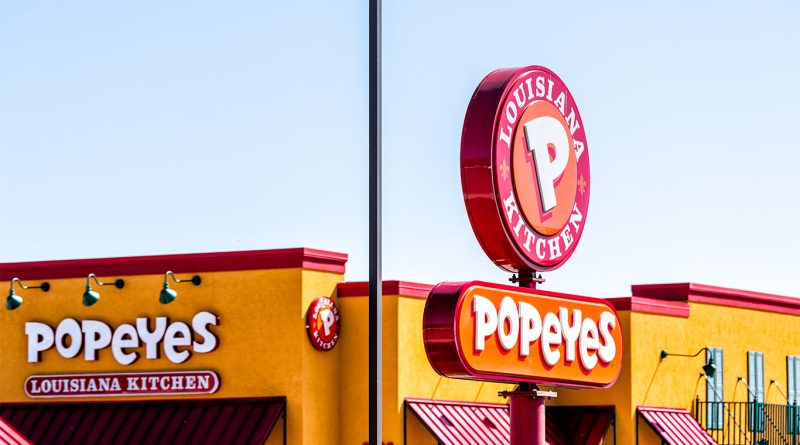 Popeyes and Hot Ones limited edition chicken lineup featuring four spice levels on branded packaging