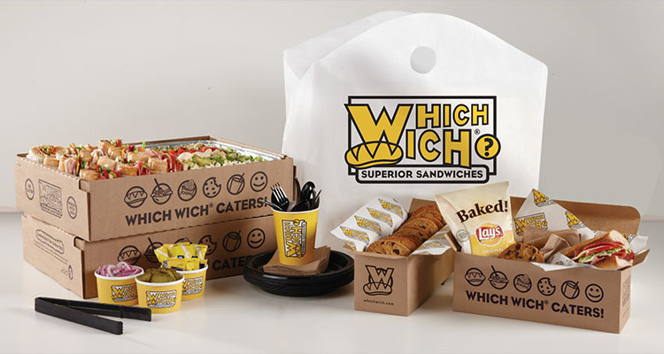 a catering set from the restaurant chain Which Wich Superior Sandwiches